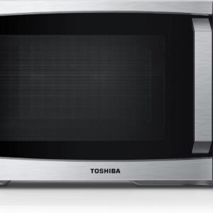 TOSHIBA ML-EM09PA(SS) เตาไมโครเวฟขนาดเล็กพร้อมเมนูอัตโนมัติ 6 รายการ ฟังก์ชันปิดเสียงและล็อกเด็ก ไฟ LED เหมาะสำหรับอพาร์ทเมนท์และหอพัก ความจุ 0.9 ลูกบาศก์ฟุต จานหมุนแบบถอดได้ขนาด 10.6 นิ้ว กำลังไฟ 900 วัตต์ สเตนเลสสตีล